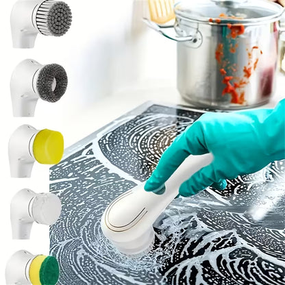 Powerful Electric Cleaning Brush with USB Rechargeable 500mAh Battery: Versatile, Efficient, and Adjustable with Multiple Brush Heads for Deep Cleaning in Kitchen, Bathroom, and Beyond.