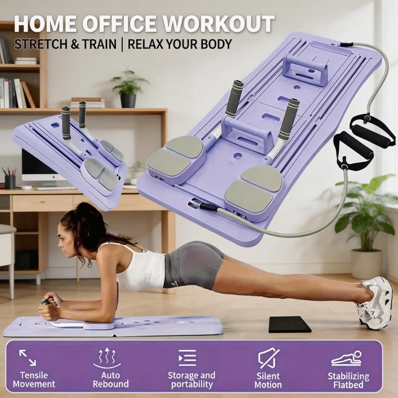 8-in-1 Multifunctional Fitness Board Suitable for Pilates, Core Training & Ab Workouts - Portable Workout System with Full-Body Equipment for Home Gym, Space-Saving, Lightweight